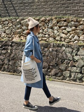 「passage mignon/flaneur（パサージュミニョンフラヌール）のアイテム（帽子）」を使った、moyooonnさん（レディース・152cm）の秋コーディネート