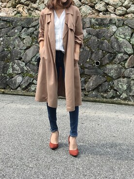 「VIS（ビス）のアイテム（ダッフルコート）」を使った、moyooonnさん（レディース・152cm）の秋コーディネート