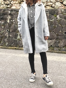 「GRL（グレイル）のカットオフストレッチスキニーパンツ（その他パンツ）」を使った、moyooonnさん（レディース・152cm）の秋コーディネート