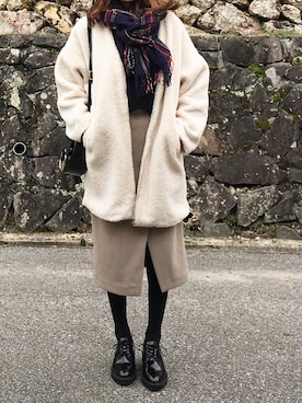「frames RAY CASSIN（フレームスレイカズン）のアイテム（その他アウター）」を使った、moyooonnさん（レディース・152cm）の冬コーディネート