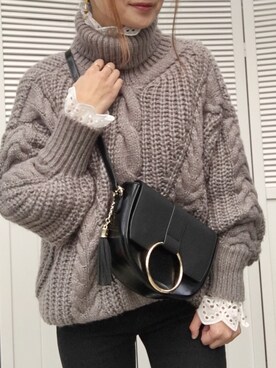 「minsshop（ミンスショップ）のアイテム」を使った、moyooonnさん（レディース・152cm）の冬コーディネート