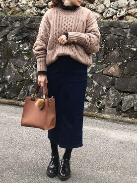 「minsshop（ミンスショップ）のアイテム」を使った、moyooonnさん（レディース・152cm）の冬コーディネート