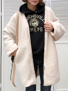 「frames RAY CASSIN（フレームスレイカズン）のアイテム（その他アウター）」を使った、moyooonnさん（レディース・152cm）の冬コーディネート