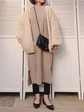 「GRL（グレイル）のアイテム（レギンス/スパッツ）」を使った、moyooonnさん（レディース・152cm）の冬コーディネート