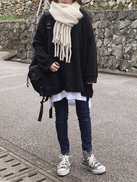 「FREAK'S STORE（フリークスストア）のFREDRIK PACKERS/フレドリックパッカーズ 別注500D DAY PACK （バックパック/リュック）」を使った、moyooonnさん（レディース・152cm）の冬コーディネート