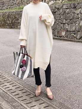 「GRL（グレイル）のアイテム（レギンス/スパッツ）」を使った、moyooonnさん（レディース・152cm）の冬コーディネート