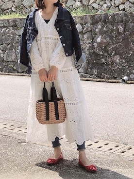 「GRL（グレイル）のアイテム（デニムジャケット）」を使った、moyooonnさん（レディース・152cm）の春コーディネート