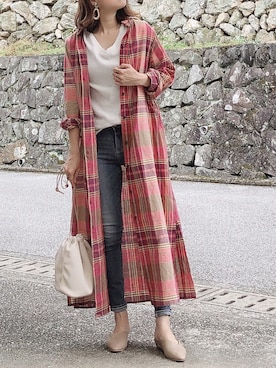 「ALLUMER（アリュメール）のアイテム（シャツワンピース）」を使った、moyooonnさん（レディース・152cm）の春コーディネート