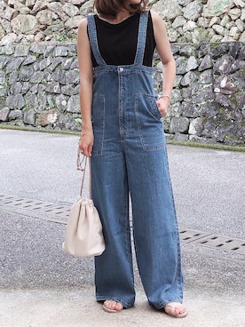 「via j（ヴィアジェイ）のアイテム（ビーチサンダル）」を使った、moyooonnさん（レディース・153cm）の夏コーディネート