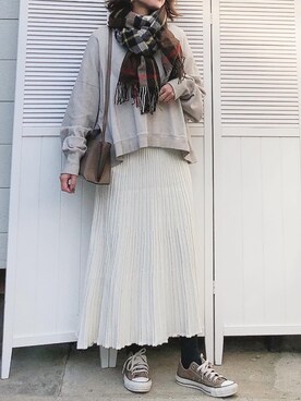 「ADAM ET ROPE'（アダムエロペ）のトリプルポケットショルダーバック（ショルダーバッグ）」を使った、moyooonnさん（レディース・152cm）の秋コーディネート