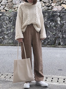 「ZAKKA-BOX（ザッカボックス）のアイテム（パンツ）」を使った、moyooonnさん（レディース・152cm）の冬コーディネート