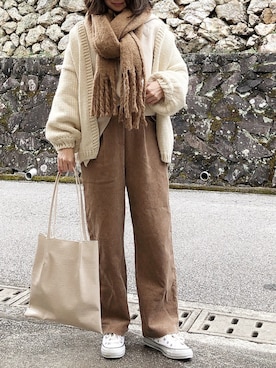「ZAKKA-BOX（ザッカボックス）のアイテム（パンツ）」を使った、moyooonnさん（レディース・152cm）の冬コーディネート