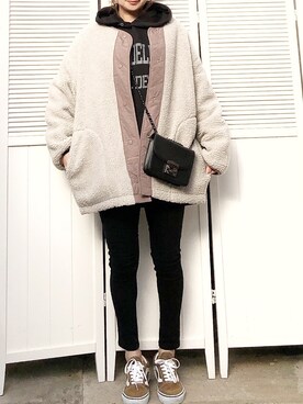 「GRL（グレイル）のストレッチスキニーパンツ（その他パンツ）」を使った、moyooonnさん（レディース・152cm）の冬コーディネート
