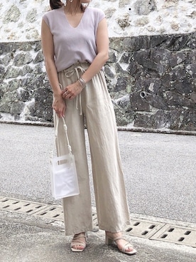 「ZAKKA-BOX（ザッカボックス）のアイテム（パンツ）」を使った、moyooonnさん（レディース・152cm）の春コーディネート