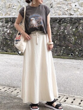 ユーズドライクtシャツ Zozotown限定アイテム を使ったwearistaのレディース人気ファッションコーディネート Wear