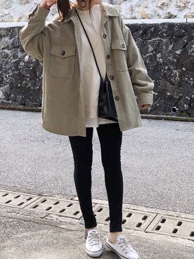 「GRL（グレイル）のストレッチスキニーパンツ（その他パンツ）」を使った、moyooonnさん（レディース・152cm）の秋コーディネート