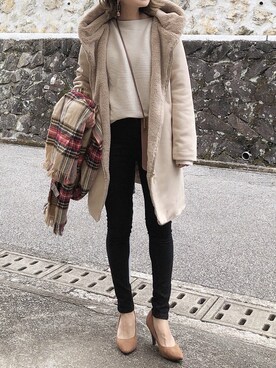 「GRL（グレイル）のストレッチスキニーパンツ（その他パンツ）」を使った、moyooonnさん（レディース・152cm）の秋コーディネート