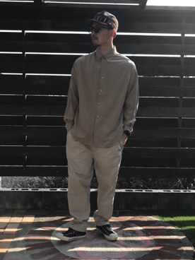 「TIMELY WARNING（タイムリーワーニング）のアイテム（トップス）」を使った、kaz✌︎spさん（メンズ・176cm）の秋コーディネート