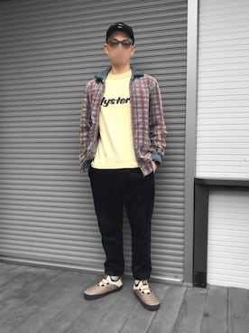 「チェック柄に恋してる」｜「アイテム（スリッポン）」を使った、kaz✌︎spさん（メンズ・176cm）の秋コーディネート