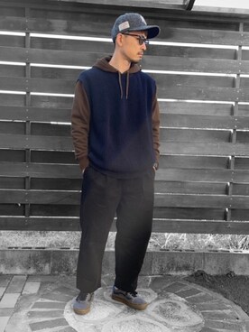 「VANS（バンズ）のアイテム（パーカー）」を使った、kaz✌︎spさん（メンズ・176cm）の冬コーディネート