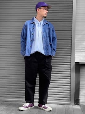 「春めきシューズ」｜「アイテム（デニムジャケット）」を使った、kaz✌︎spさん（メンズ・176cm）の春コーディネート
