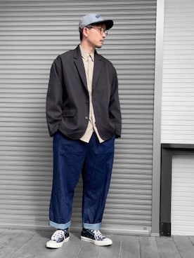 「TIMELY WARNING（タイムリーワーニング）のアイテム（トップス）」を使った、kaz✌︎spさん（メンズ・176cm）の春コーディネート