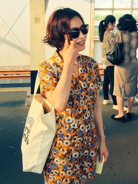 「アイテム（サロペット/オーバーオール、イエロー系）」を使った、そるとさん（レディース・154cm）の夏コーディネート