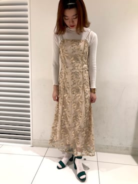 「バタフライ」｜「アイテム（ワンピース/ドレス）」を使った、まっつんさん（レディース・160cm）の春コーディネート