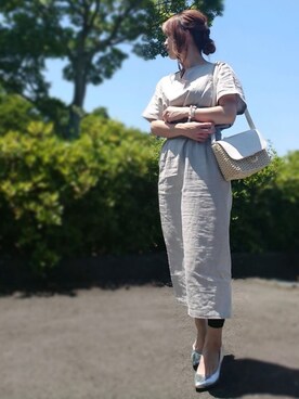 「Daniel Wellington（ダニエルウェリントン）の販売終了 クラシックペティット ボンダイ 32mm（アナログ腕時計）」を使った、YOU★さん（レディース・146cm）の夏コーディネート