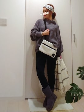 「Daniel Wellington（ダニエルウェリントン）の販売終了 クラシックペティット ボンダイ 32mm（アナログ腕時計）」を使った、YOU★さん（レディース・146cm）の冬コーディネート