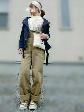 「RAY CASSIN（レイカズン）のアイテム（マウンテンパーカー）」を使った、YOU★さん（レディース・146cm）の冬コーディネート