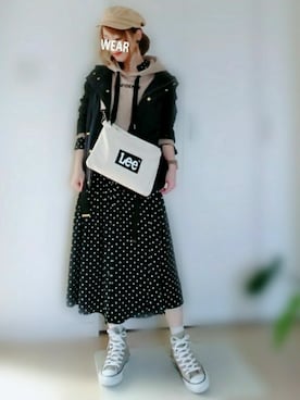 「RAY CASSIN（レイカズン）のアイテム（マウンテンパーカー）」を使った、YOU★さん（レディース・146cm）の冬コーディネート
