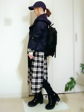 「RAY CASSIN（レイカズン）のアイテム（マウンテンパーカー）」を使った、YOU★さん（レディース・146cm）の冬コーディネート
