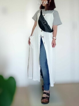 「Daniel Wellington（ダニエルウェリントン）の販売終了 クラシックペティット ボンダイ 32mm（アナログ腕時計）」を使った、YOU★さん（レディース・146cm）の夏コーディネート