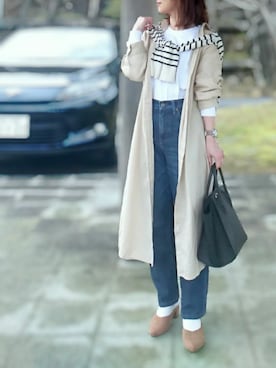 「肩掛け」｜「アイテム（シャツワンピース）」を使った、YOU★さん（レディース・146cm）の春コーディネート