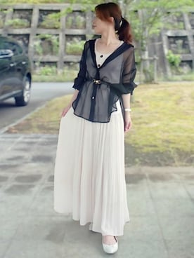 「Daniel Wellington（ダニエルウェリントン）の販売終了 クラシックペティット ボンダイ 32mm（アナログ腕時計）」を使った、YOU★さん（レディース・146cm）の夏コーディネート