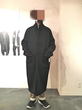 「soe（ソーイ）のアイテム（チェスターコート）」を使った、jklさん（メンズ・177cm）の秋コーディネート