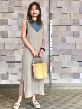 「BATONER（バトナー）のアイテム」を使った、n a oさん（レディース・170cm）の夏コーディネート