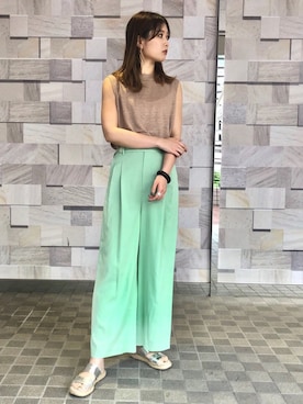 「BATONER（バトナー）のアイテム」を使った、n a oさん（レディース・170cm）の夏コーディネート