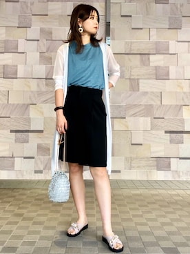 「BATONER（バトナー）のアイテム」を使った、n a oさん（レディース・170cm）の夏コーディネート
