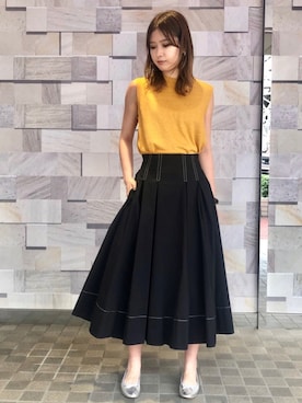 「BATONER（バトナー）のアイテム」を使った、n a oさん（レディース・170cm）の夏コーディネート