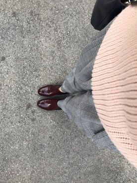 「アイテム（ブーティ、レッド系）」を使った、polkadotkonさん（レディース・157cm）の春コーディネート