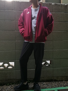 「Gosha Rubchinskiy（ゴーシャラブチンスキー）のアイテム（パーカー）」を使った、テルちゃんさん（メンズ・182cm）の春コーディネート