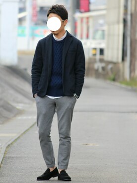 「Right-on（ライトオン）のアイテム（テーラードジャケット）」を使った、seiryoさん（メンズ・170cm）の冬コーディネート
