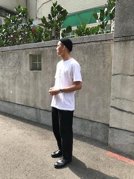 「bukht」｜「アイテム（帽子）」を使った、連思博（EggEgg)さん（メンズ・176cm）の夏コーディネート