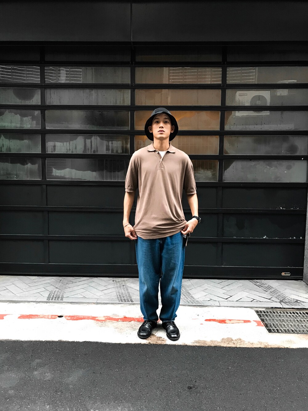 「KIJIMA TAKAYUKI、UNITED ARROWS & SONS、MONKEY TIME、BEAUTY&YOUTH UNITED ARROWS、wheelrobe、VOGUE、egg、WEARBOOKエントリー」｜「KIJIMA TAKAYUKIのアイテム（帽子、ブラック系）」を使った、連思博（EggEgg)さん（メンズ・176cm）の夏コーディネートの1枚目の写真