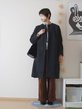 「note et silence （ノートエシロンス）のアイテム（バレエシューズ）」を使った、ｍｉａ＊さん（レディース・160cm）の冬コーディネート
