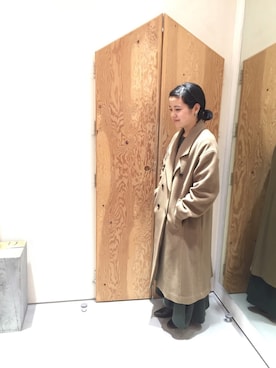 「アイテム（ピーコート）」を使った、sumiさん（レディース・155cm）の秋コーディネート