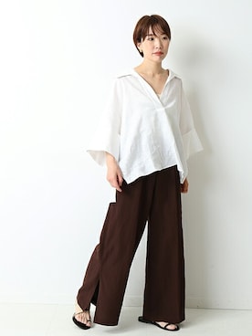 「journal standard L'essage（ジャーナルスタンダードレサージュ）のアイテム（パンツ）」を使った、yasumotoさん（レディース・159cm）の夏コーディネート