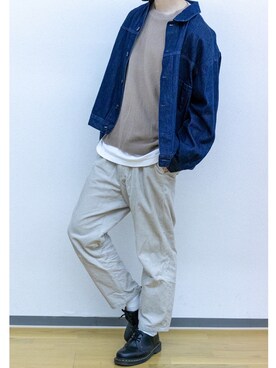 「RAGEBLUE（レイジブルー）のアイテム（デニムジャケット）」を使った、そうさん（メンズ・174cm）の春コーディネート